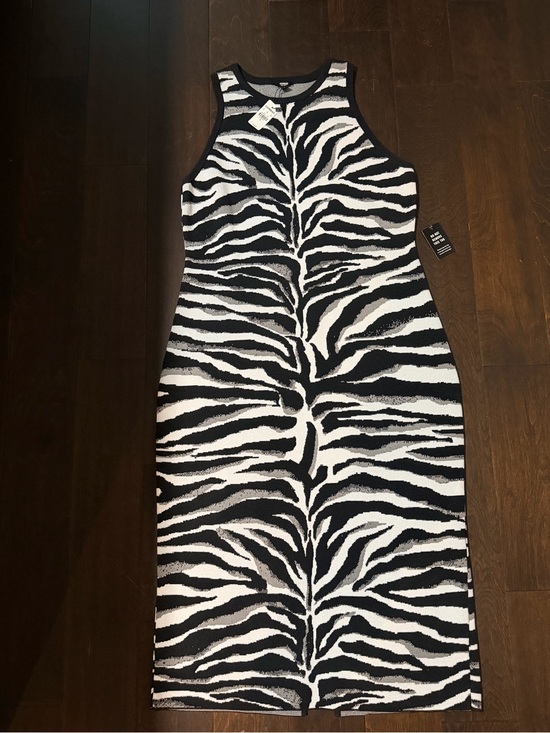 Express Dresses & Skirts - NWT- Express Black and White Zebra Print Midi Dress (Size XL)